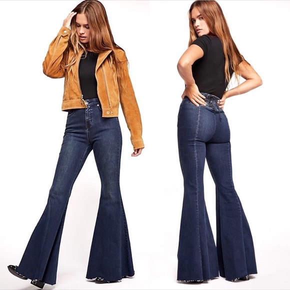 Free People Denim - Free People CRVY Lace Up Bell Bottoms SZ 30 NWT